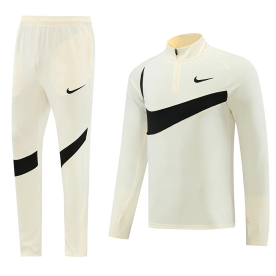 2024 Nike Light Yellow/Black Half Zipper Jacket+Pants