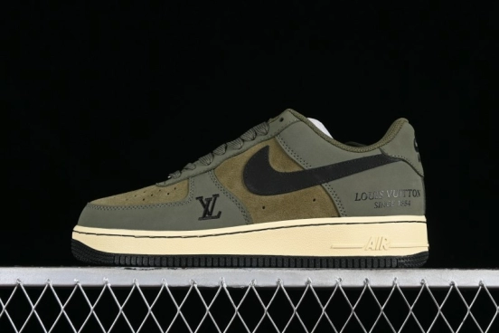 Nike Air Force 1 '07 Low LV Collaboration - Military Green Casual Sneakers - BA8806-223
