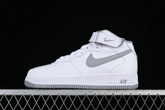 Nike Air Force 1 '07 Mid Casual Sneakers in White-Grey - DV0806-100