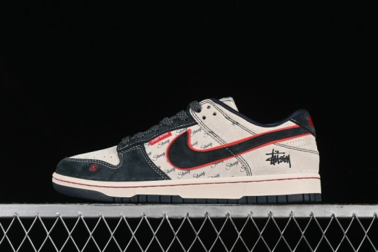 Nike SB Dunk Low Stussy Collaboration - Anniversary High-End Custom Low-Top Casual Skate Shoes - DQ1098-520