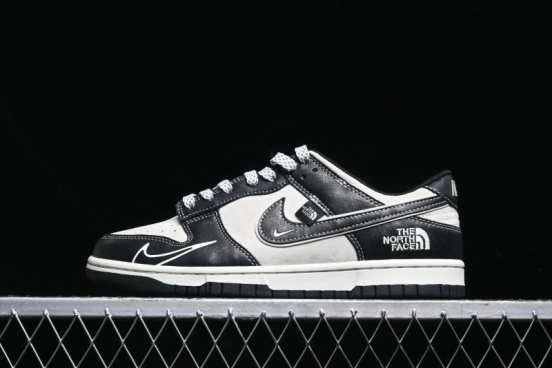 Nike SB Dunk Low The North Face Series - High Gloss Black Swoosh Anniversary Custom Low-Top Casual Skate Shoes - DJ2024-047