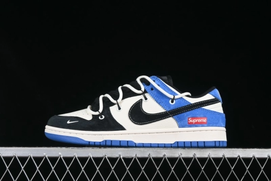 Nike SB Dunk Low Sup Series Strap Black White Black Swoosh Anniversary Custom Low-Top Casual Skate Shoes - YX5066-271