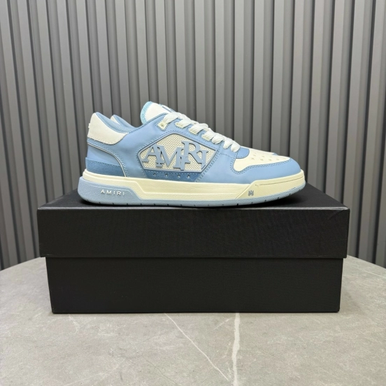 2025 Unisex Amiri Blue White Leather Sneakers MJ00360