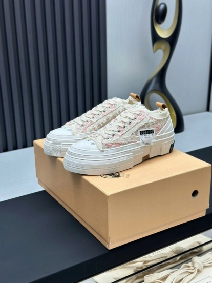 2025 Unisex XVESSEL White Canvas Plimsolls Distressed Design AS00260