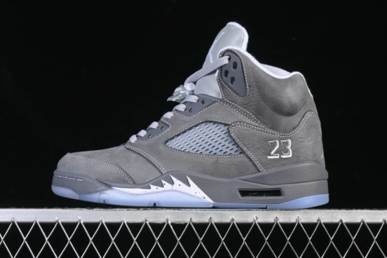 Nike Air Jordan 5 Retro Basketball Shoes with Wolf Grey Design - DD0587-002