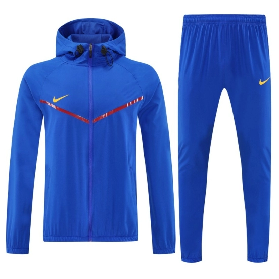26/27 Nike Blue Full Zipper Hooded Jacket Tracksuit + Long Pants