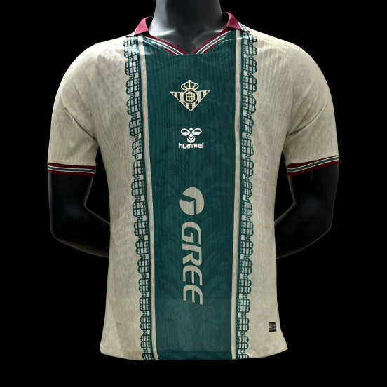 Player Version 25/26 Real Betis White with Green Central Stripe Jersey