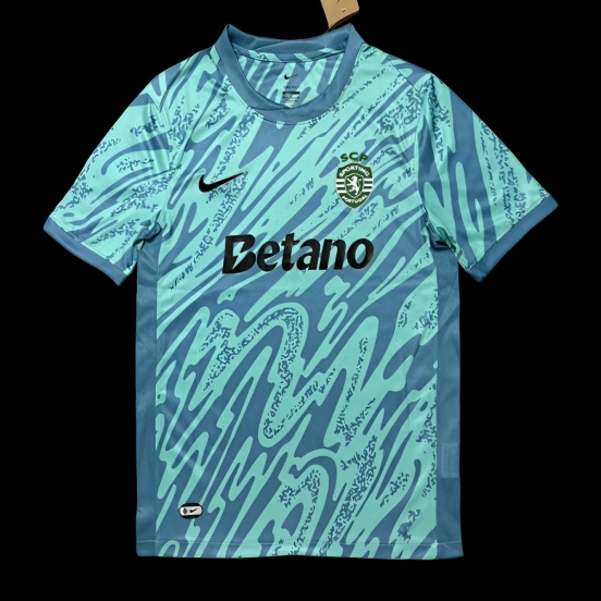 25/26 Sporting CP Mint Green with Wave Pattern Jersey