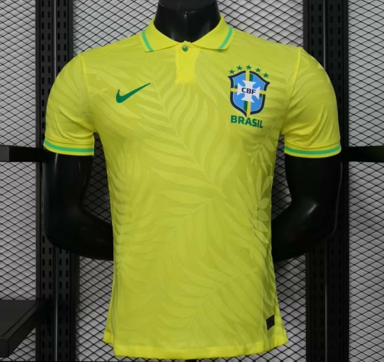 Player Version 2025 Brazil Home Yellow Classic Jersey