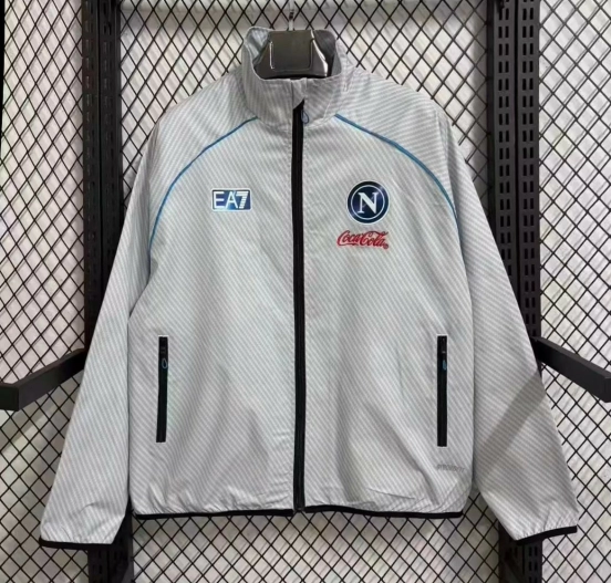 25/26 Napoli White Full Zipper Windbreaker