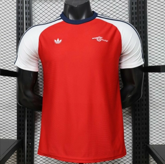 Player Version 2026  Arsenal x Adidas Originals Red with White Raglan Sleeve Home Jersey